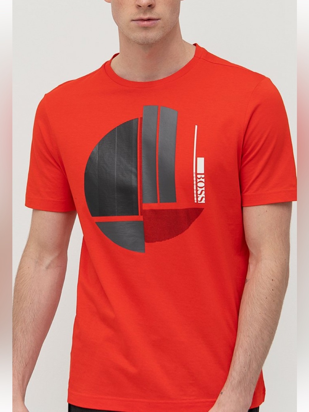 HUGO BOSS Red Graphic Crewneck T-Shirt